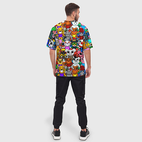 Мужская футболка оверсайз ROBLOX PIGGY / 3D-принт – фото 4