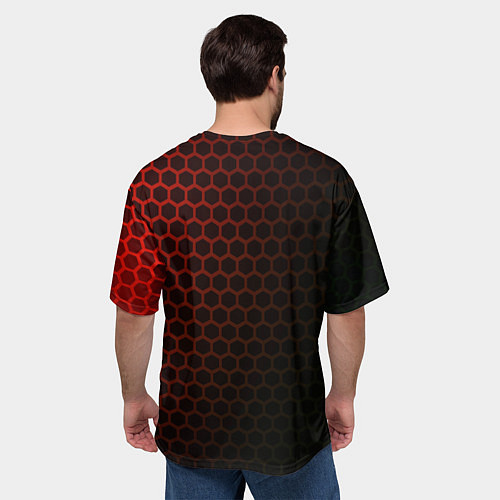 Мужская футболка оверсайз Honda Civic Type R / 3D-принт – фото 4