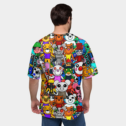 Мужская футболка оверсайз ROBLOX PIGGY / 3D-принт – фото 4