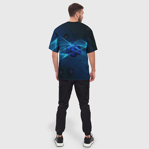 Мужская футболка оверсайз Атом / 3D-принт – фото 4