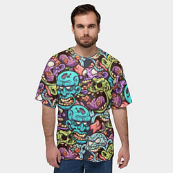 Футболка оверсайз мужская Зомби Паттерн, цвет: 3D-принт — фото 2