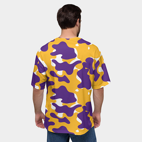 Мужская футболка оверсайз LA LAKERS ЛЕЙКЕРС / 3D-принт – фото 4
