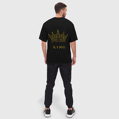 Мужская футболка оверсайз KING / 3D-принт – фото 4