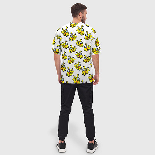 Мужская футболка оверсайз Among us Pikachu / 3D-принт – фото 4