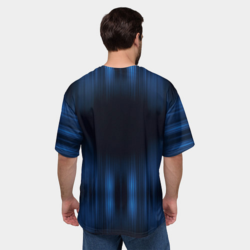 Мужская футболка оверсайз НЕОНОВЫЙ ДОЖДЬ / 3D-принт – фото 4