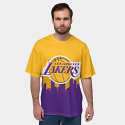 Футболка оверсайз мужская LOS ANGELES LAKERS, цвет: 3D-принт — фото 2