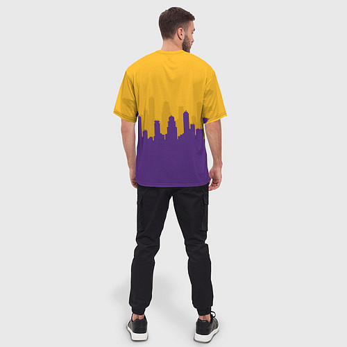 Мужская футболка оверсайз LOS ANGELES LAKERS / 3D-принт – фото 4