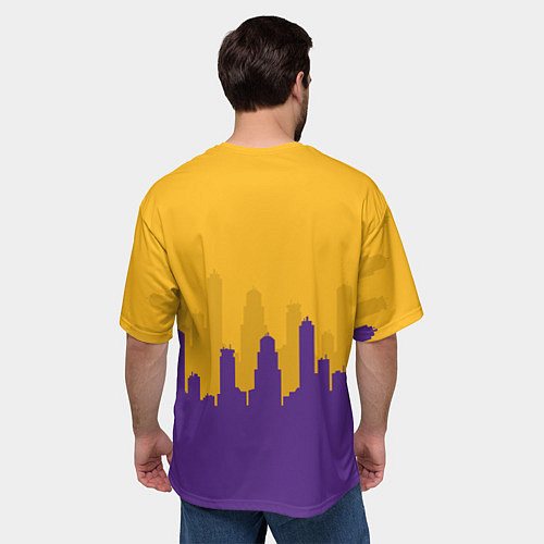 Мужская футболка оверсайз LOS ANGELES LAKERS / 3D-принт – фото 4