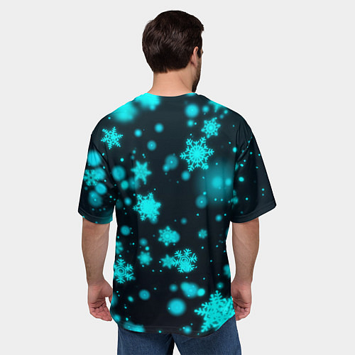 Мужская футболка оверсайз Новогодний пингвин / 3D-принт – фото 4