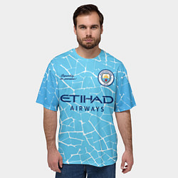 Футболка оверсайз мужская MAN CITY домашняя сезон 2021, цвет: 3D-принт — фото 2