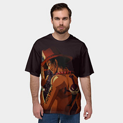 Футболка оверсайз мужская One Piece Портгас Д Эйс, цвет: 3D-принт — фото 2