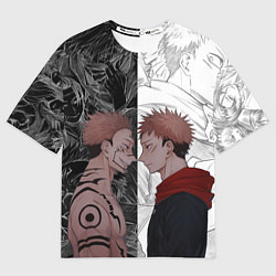 Футболка оверсайз мужская Jujutsu Kaisen Сукуна х Юдзи, цвет: 3D-принт