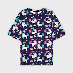 Мужская футболка оверсайз Unicorn pattern