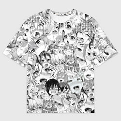 Футболка оверсайз мужская Ahegao monochrome, цвет: 3D-принт
