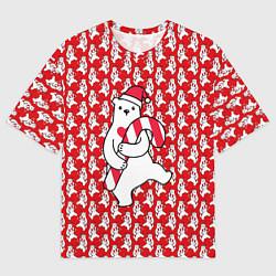 Мужская футболка оверсайз Белый мишка