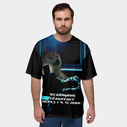 Футболка оверсайз мужская Пёсель засиделся в интернете, цвет: 3D-принт — фото 2