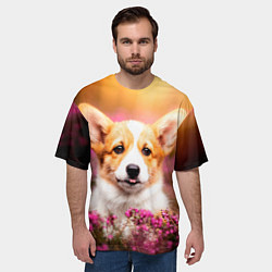 Футболка оверсайз мужская Вельш-корги, цвет: 3D-принт — фото 2