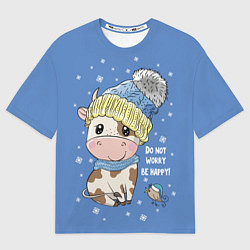 Футболка оверсайз мужская Do not worry be happy!, цвет: 3D-принт