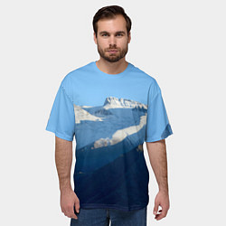 Футболка оверсайз мужская Снежные горы, цвет: 3D-принт — фото 2