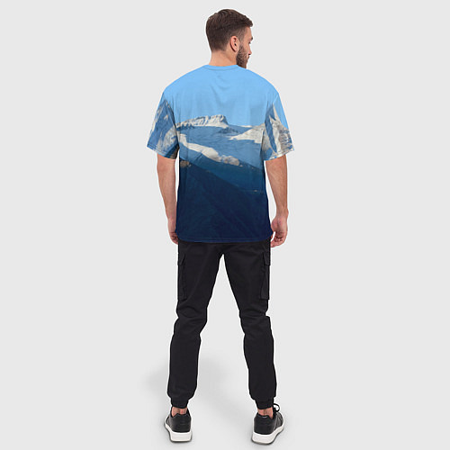 Мужская футболка оверсайз Снежные горы / 3D-принт – фото 4