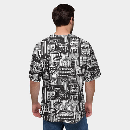 Мужская футболка оверсайз Бесконечный город / 3D-принт – фото 4