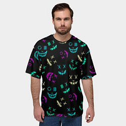 Футболка оверсайз мужская Marshmello Маски, цвет: 3D-принт — фото 2