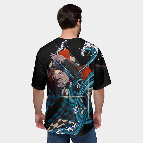 Мужская футболка оверсайз КЛИНОК РАССЕКАЮЩИЙ ДЕМОНОВ / 3D-принт – фото 4