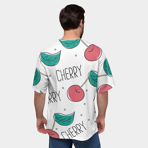 Мужская футболка оверсайз Вишенки Cherry / 3D-принт – фото 4