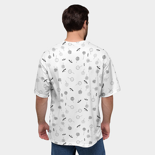 Мужская футболка оверсайз Астронавт и одуванчики / 3D-принт – фото 4