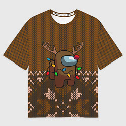 Футболка оверсайз мужская Among Us Merry Christmas Z, цвет: 3D-принт