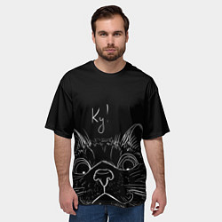 Футболка оверсайз мужская Говорящий кот, цвет: 3D-принт — фото 2