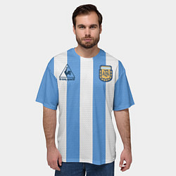 Футболка оверсайз мужская Джерси Марадоны с автографом, цвет: 3D-принт — фото 2