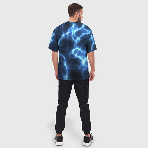 Мужская футболка оверсайз Электро / 3D-принт – фото 4