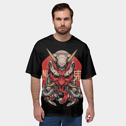 Футболка оверсайз мужская Cyber Oni Samurai, цвет: 3D-принт — фото 2