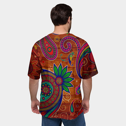 Мужская футболка оверсайз Узоры текстура фон / 3D-принт – фото 4