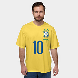 Футболка оверсайз мужская СБОРНАЯ БРАЗИЛИИ ПЕЛЕ, цвет: 3D-принт — фото 2