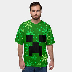 Футболка оверсайз мужская ЗИМНИЙ MINECRAFT, цвет: 3D-принт — фото 2