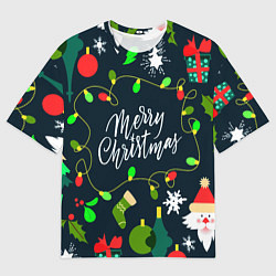 Мужская футболка оверсайз Merry Christmas