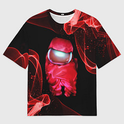 Футболка оверсайз мужская AMONG US - КРАСНЫЙ, цвет: 3D-принт