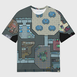 Футболка оверсайз мужская AMONG US - КАРТА, цвет: 3D-принт