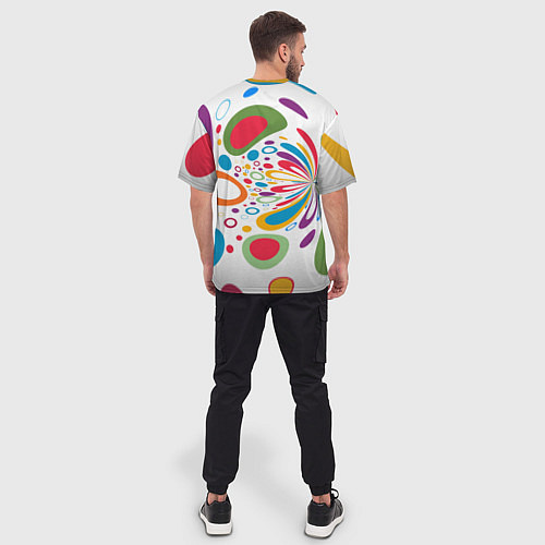 Мужская футболка оверсайз Яркие краски / 3D-принт – фото 4