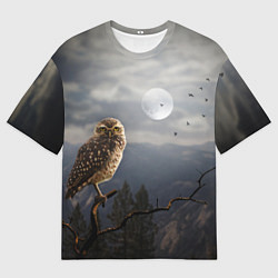 Футболка оверсайз мужская Сова, цвет: 3D-принт