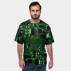 Футболка оверсайз мужская Неоновая схема, цвет: 3D-принт — фото 2
