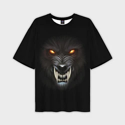 Мужская футболка оверсайз Злой Волк