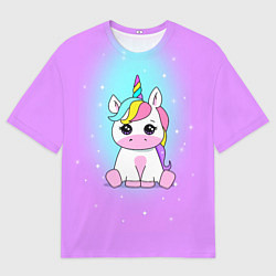 Футболка оверсайз мужская Единорог, цвет: 3D-принт