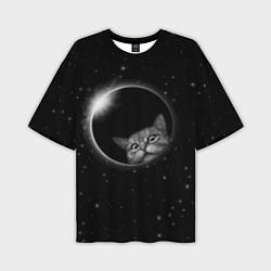 Футболка оверсайз мужская Кот в Космосе, цвет: 3D-принт