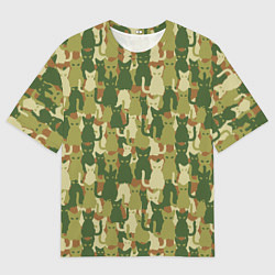 Мужская футболка оверсайз Камуфляж из котов