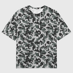 Футболка оверсайз мужская Вязанный камуфляж, цвет: 3D-принт