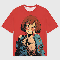 Мужская футболка оверсайз Урарака Очако Моя геройская