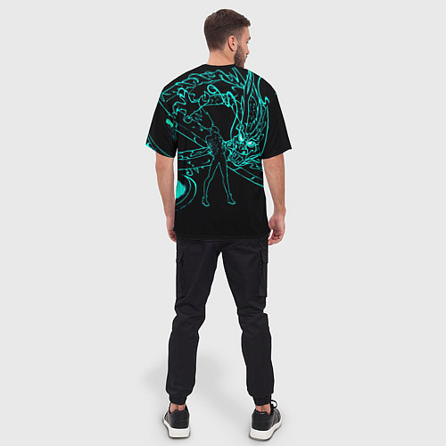 Мужская футболка оверсайз Neon Dragon / 3D-принт – фото 4